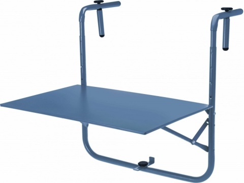 STOLIK BALKONOWY - NIEBIESKI, SKŁADANY, METALOWY