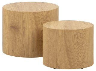 STOLIK KAWOWY BOSCANO, ZESTAW 2 SZT, DĄB, LOFT, ŁAWA, DO SALONU, OKRĄGŁY