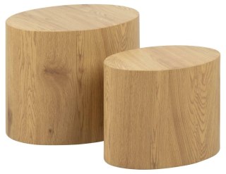 STOLIK KAWOWY BOSCANO, ZESTAW 2 SZT, DĄB, LOFT, ŁAWA, DO SALONU, OKRĄGŁY