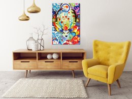 Obraz do samodzielnego malowania - Jeleń i kwiaty