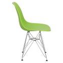 Krzesło SKANDYNAWSKIE zielone, chromowane nogi
