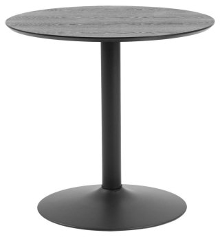 OKRĄGŁY STÓŁ IBIZA 80 cm, CZARNY METAL, JEDNA NOGA, DO SALONU, DO JADALNI