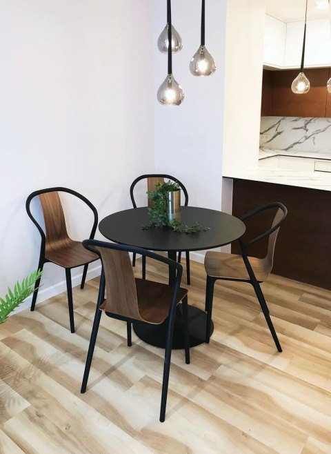 OKRĄGŁY STÓŁ IBIZA 80 cm, CZARNY METAL, JEDNA NOGA OKRĄGŁY STÓŁ IBIZA 80 cm, CZARNY METAL, JEDNA NOGA