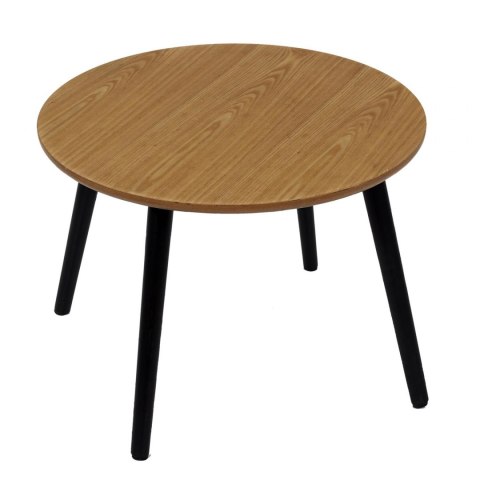 ZESTAW 2 OKRĄGŁYCH STOLIKÓW LOFT, CZARNE NOGI, MDF ZESTAW 2 OKRĄGŁYCH STOLIKÓW LOFT, CZARNE NOGI, MDF