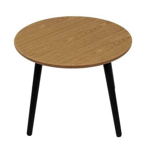 ZESTAW 2 OKRĄGŁYCH STOLIKÓW LOFT, CZARNE NOGI, MDF ZESTAW 2 OKRĄGŁYCH STOLIKÓW LOFT, CZARNE NOGI, MDF