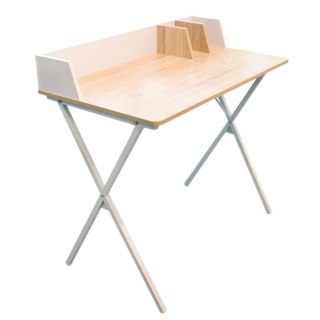 BIAŁE BIURKO LOFT, METALOWE, MDF, DO POKOJU, SOLIDNE, INDUSTRIALNE, PROSTE