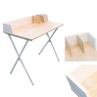 BIAŁE BIURKO LOFT, METALOWE, MDF, DO POKOJU, SOLIDNE, INDUSTRIALNE, PROSTE