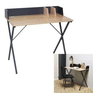 Biurko Loft ciemne szare - metal, MDF, proste