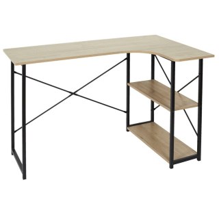BIURKO NAROŻNE LOFT, CZARNY METAL, MDF, INDUSTRIALNE, DO POKOJU, 120 CM