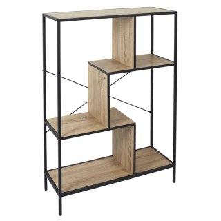 REGAŁ LOFT, CZARNY METAL, MDF, DĄB, INDUSTRIALNY