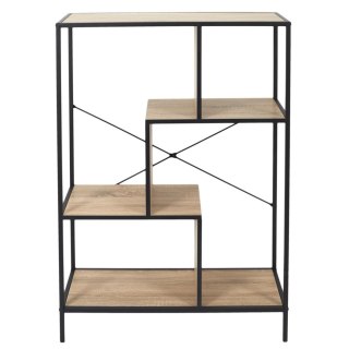 REGAŁ LOFT, CZARNY METAL, MDF, DĄB, INDUSTRIALNY