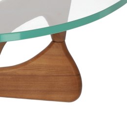Stolik szklany ISAMU, hartowany, drewno orzechowe