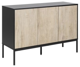 Komoda Seaford II CZARNY METAL, DĄB BIELONY, LOFT