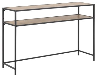 KONSOLA DENMARK, CZARNY METAL, MDF, DĄB, LOFT