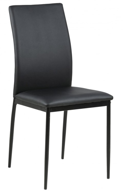 CZARNE ELEGANCKIE KRZESŁO DO JADALNI, METAL, KLASYCZNE, SKÓRA,TAPICEROWANE CZARNE ELEGANCKIE KRZESŁO DO JADALNI, METAL, KLASYCZNE, SKÓRA,TAPICEROWANE