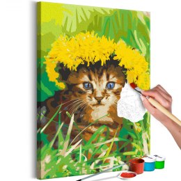 Obraz do samodzielnego malowania - Kot dmuchawiec