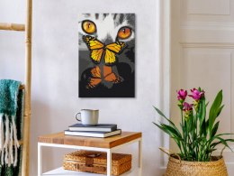 Obraz do samodzielnego malowania - Kotek i motyl