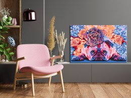 Obraz do samodzielnego malowania - Kwiatowy mops