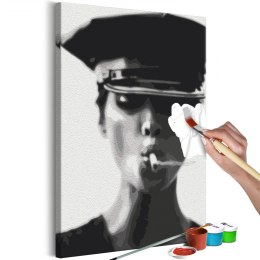 Obraz do samodzielnego malowania - Kobieta z papierosem