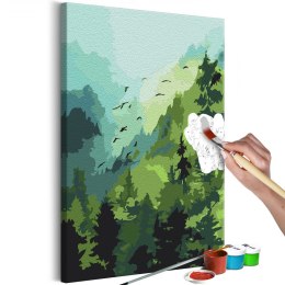Obraz do samodzielnego malowania - Las i ptaki