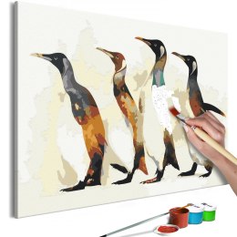 Obraz do samodzielnego malowania - Rodzina pingwinów