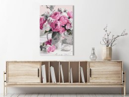 Obraz do samodzielnego malowania - Różowy bukiet