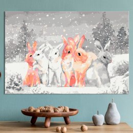 Obraz do samodzielnego malowania - Zimowe króliczki