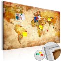 Obraz na korku - Mapa świata: Podróż w czasie [Mapa korkowa]