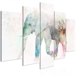 Obraz - Malowany słoń (5-częściowy) szeroki