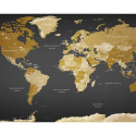 Fototapeta - Mapa świata Złoto-czarna