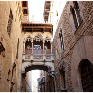 Fototapeta - Barcelona, stara uliczka