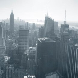 Fototapeta - Czarno-biała panorama Nowego Jorku