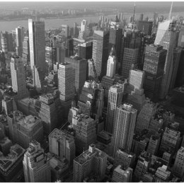 Fototapeta - Czarno-białe wieżowce NY