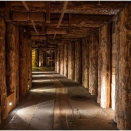 Fototapeta - Drewniany Tunel Kopalni