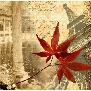 Fototapeta - Jesień i Paryż, Kolaż