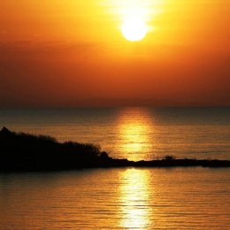 Fototapeta - Jezioro, zachód słońca