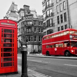 Fototapeta - Londyn, czerwony autobus