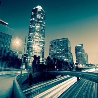 Fototapeta - Los Angeles, Noc, Miasto