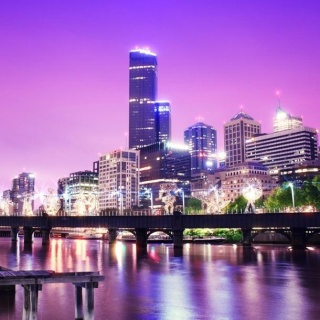 Fototapeta - Melbourne Fioletowe Miasto