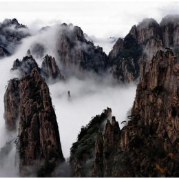 Fototapeta - Mgła,Skaliste Góry Huang