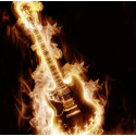 Fototapeta - Płonąca gitara, muzyczna
