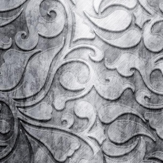 Fototapeta - Srebrny motyw roślinny
