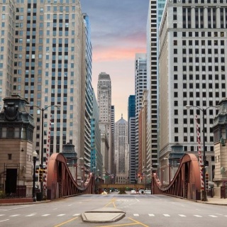 Fototapeta - Ulice Chicago, Wieżowce