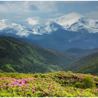 Fototapeta - Wiosna w Górach, Widok