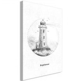 Obraz - Czarno-biała latarnia morska (1-częściowy) pionowy