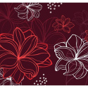 Fototapeta - Czerwone rysowane kwiaty