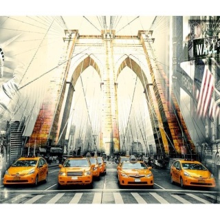 Fototpaeta - NY taxi, most, statua