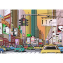 Fototapeta - Komiks, Nowy Jork, taxi