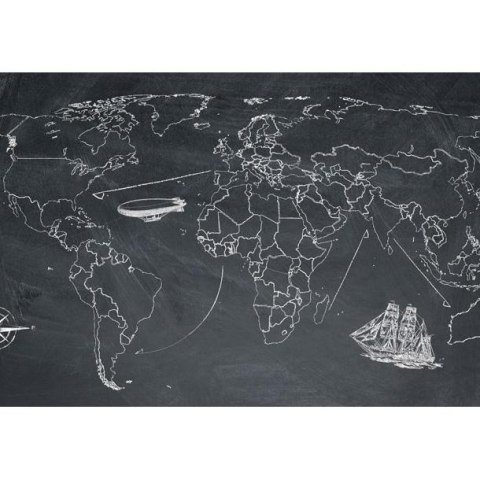 Fototapeta - Mapa Świata na tablicy