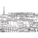 Fototapeta - Panorama Paryża, szkic